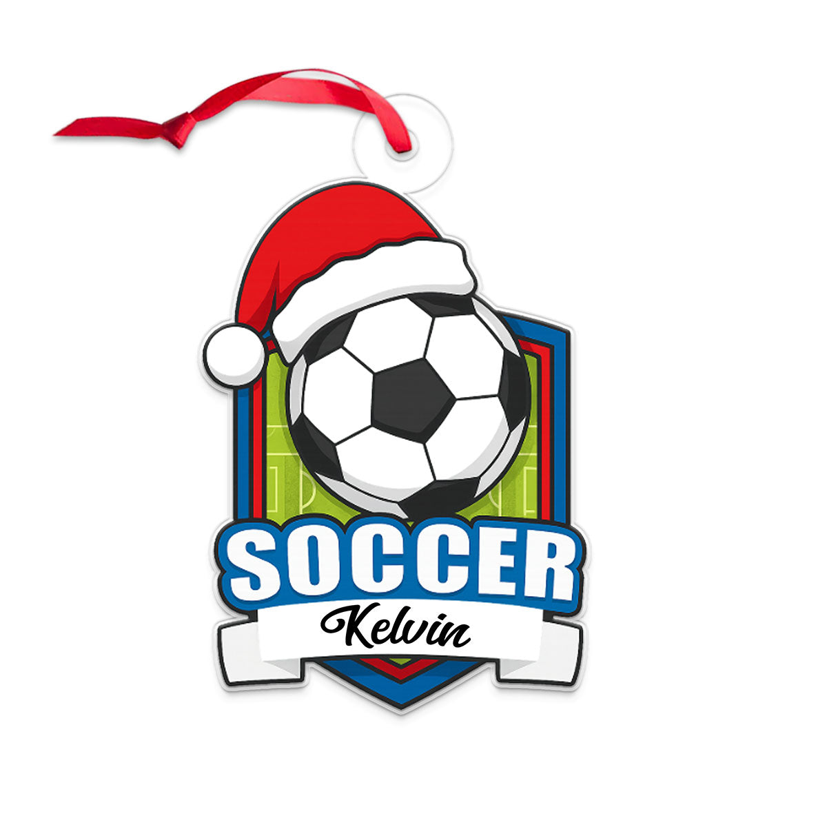 Custom Name Soccer Player Xmas Acrylic Ornament Christmas Gift