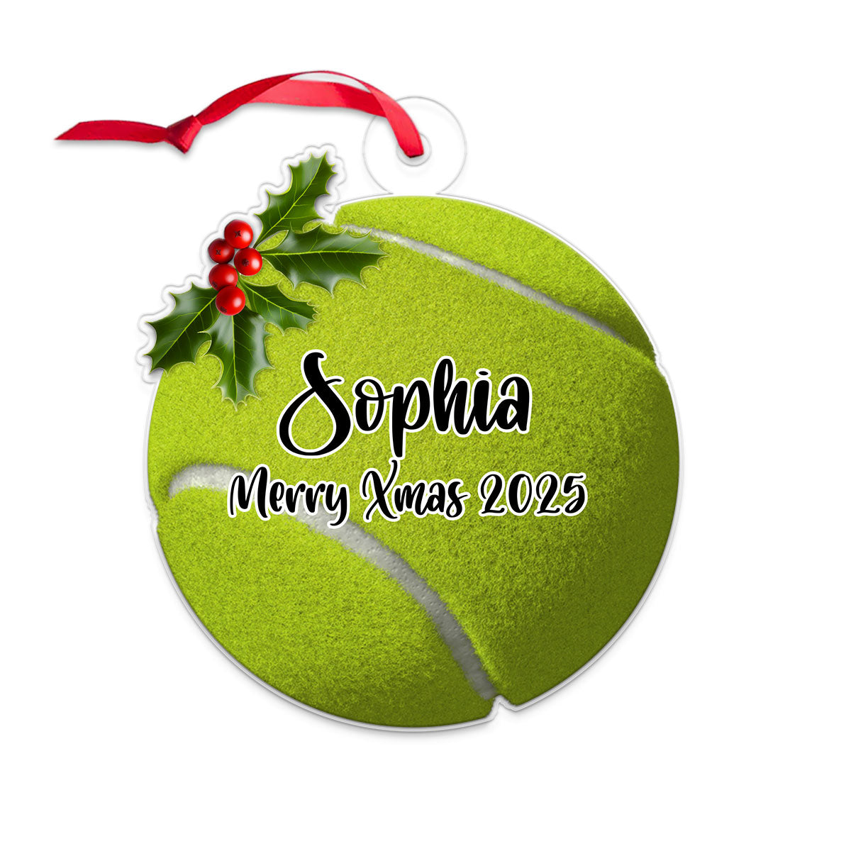 Custom Name Tennis Ball Acrylic Ornament Christmas Gift