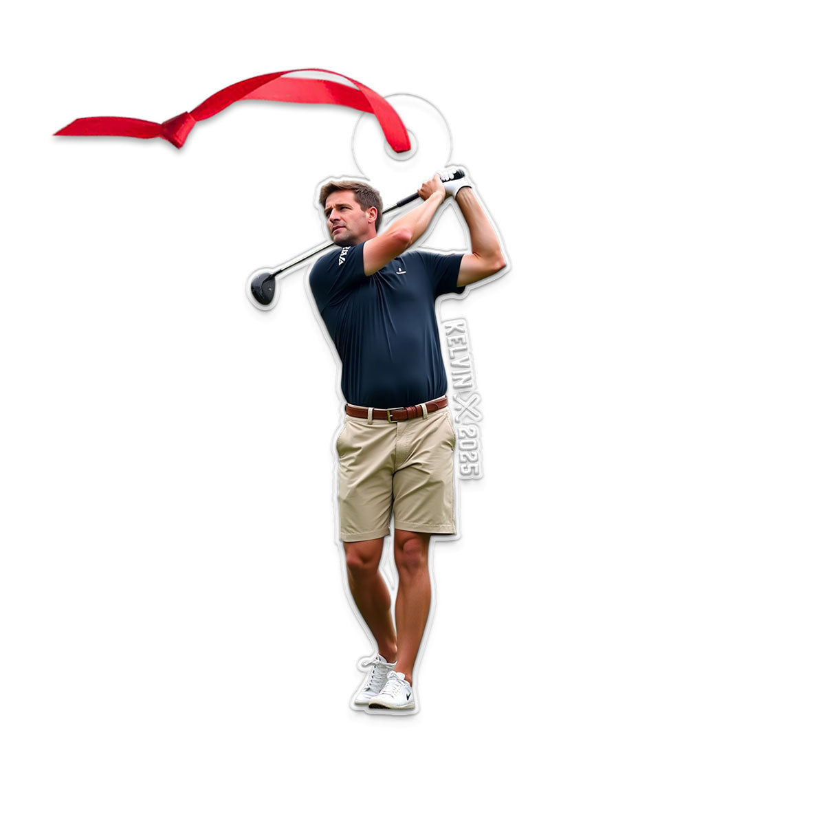 Custom Photo Golf Player Christmas Acrylic Ornament Christmas Gift