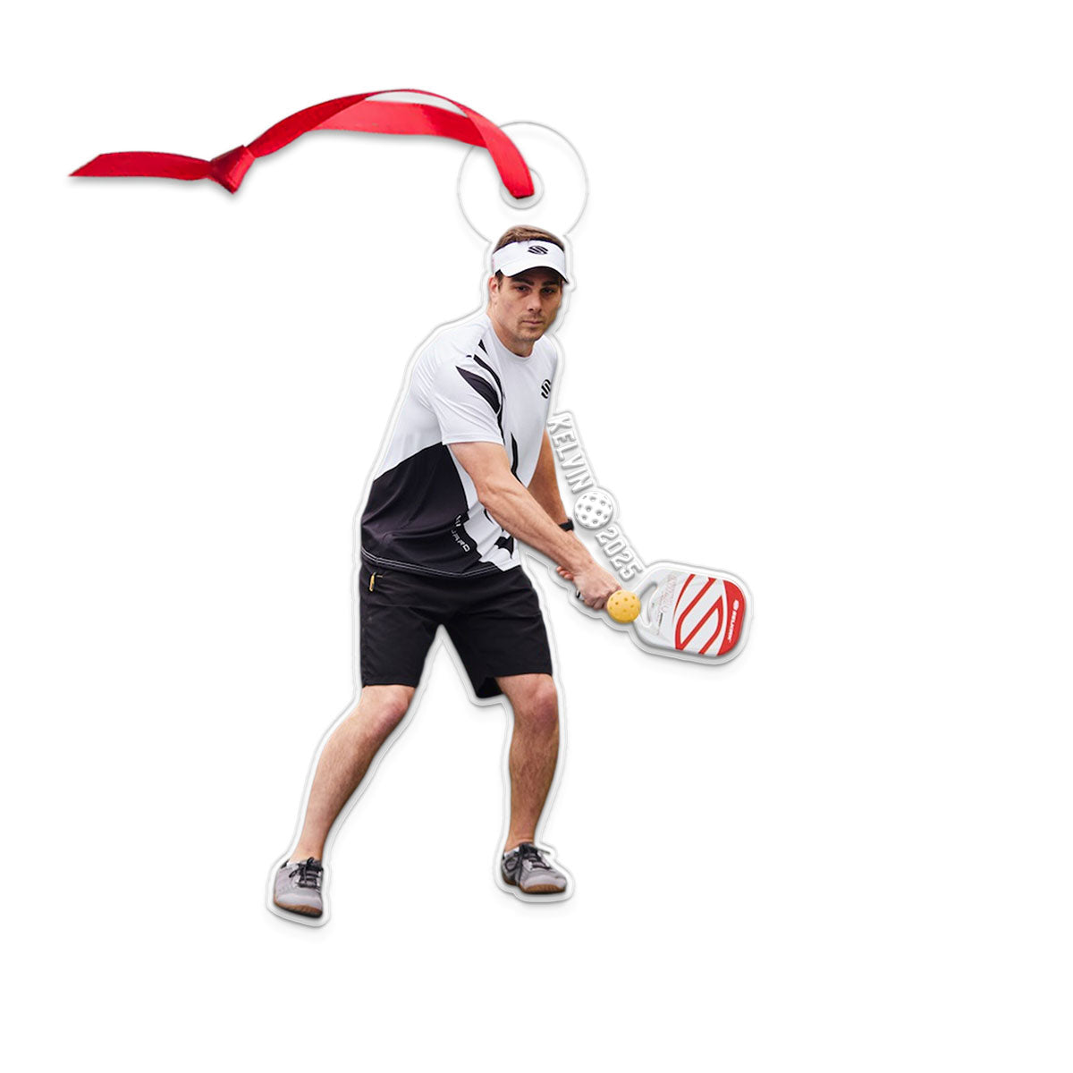 Custom Photo Pickleball Player Acrylic Ornament Christmas Gift
