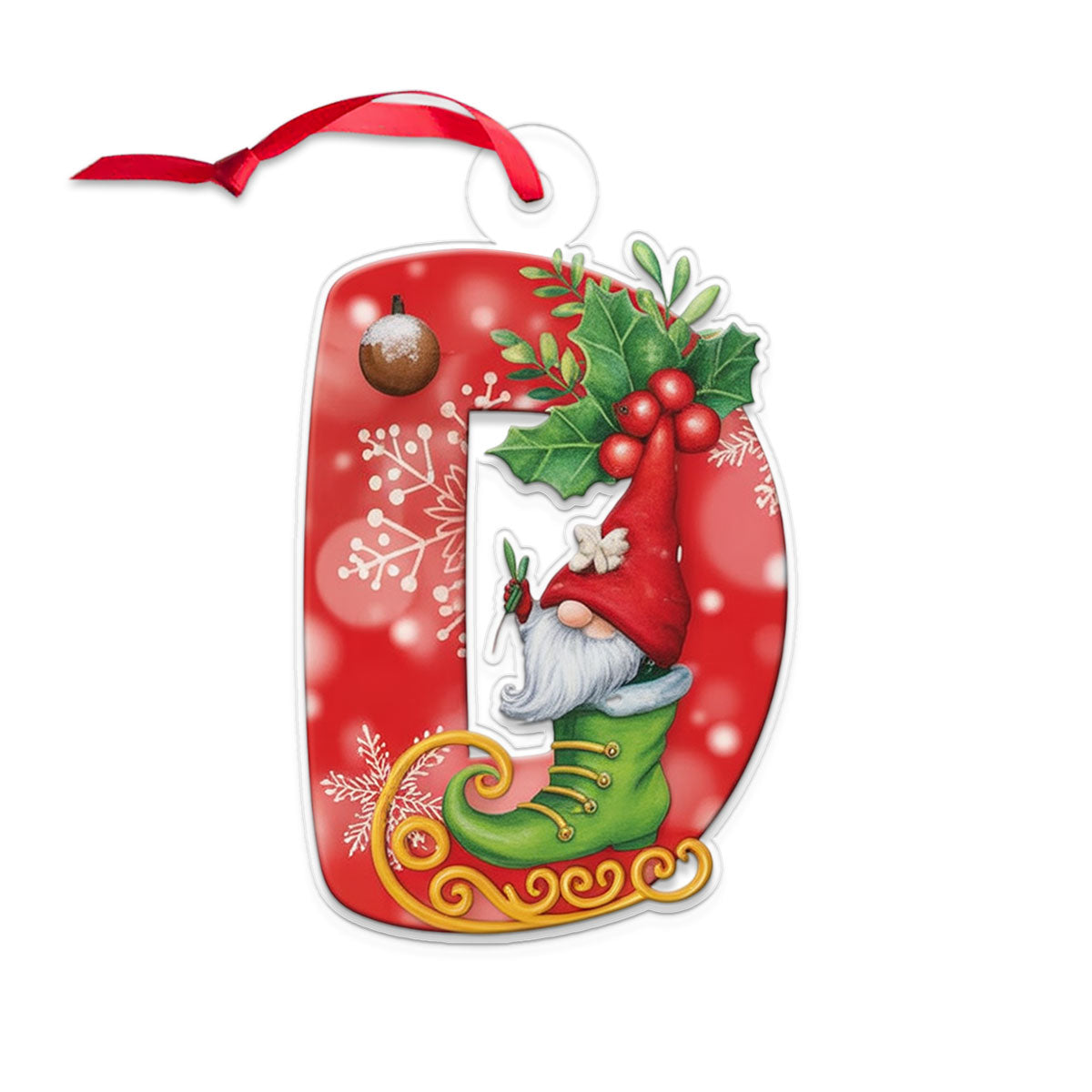 Letter D Xmas Tree Acrylic Ornament Christmas Gift