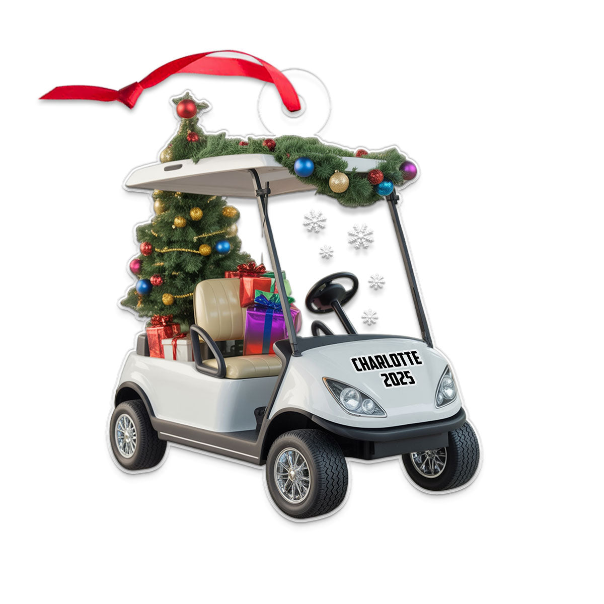 Personalized Golf Cart Xmas Gift Acrylic Ornament Christmas Gift