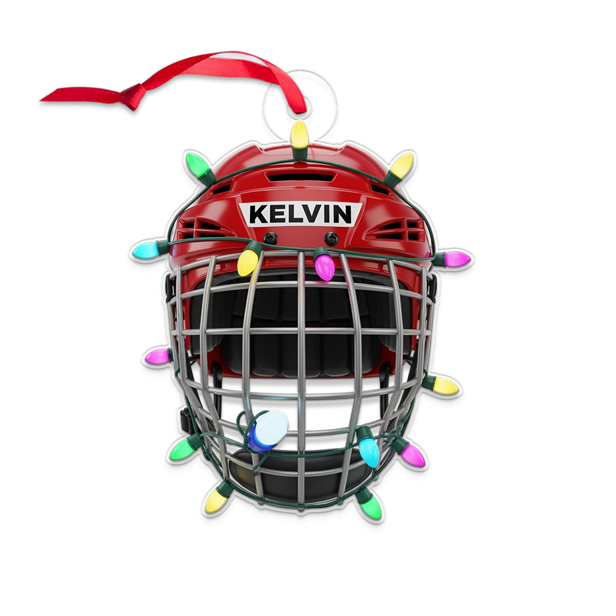 Personalized Ice Hockey Helmet Acrylic Ornament Christmas Gift