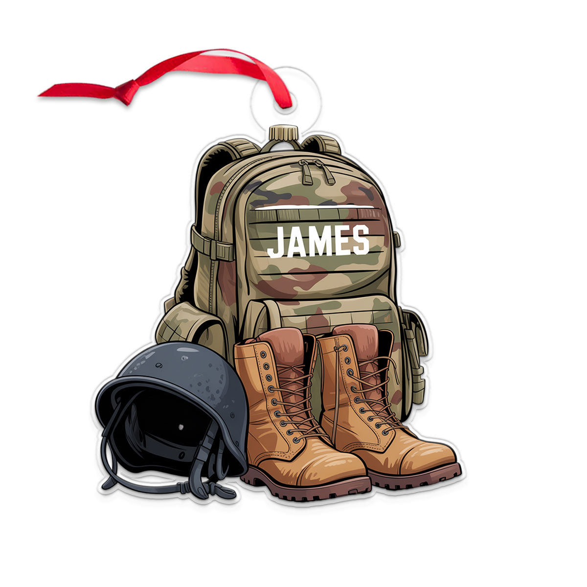 Personalized Military Uniform Acrylic Ornament Christmas Gift