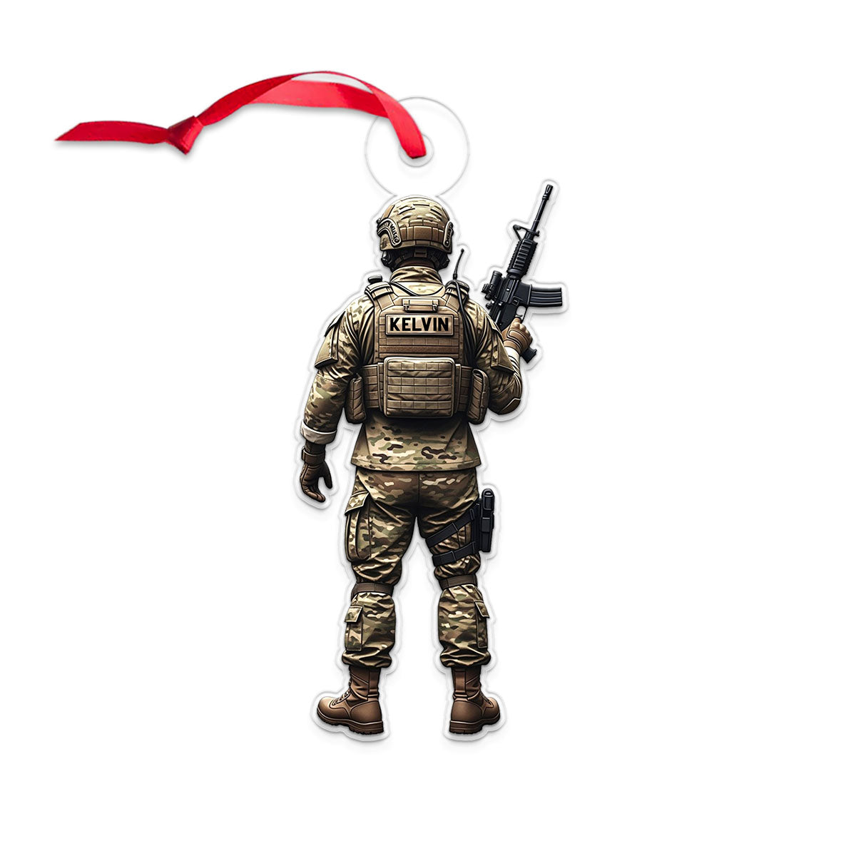 Personalized Military Uniform Army Acrylic Ornament Christmas Gift