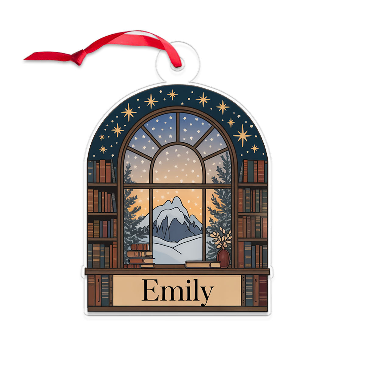 Personalized Night Court Bookshelf 4D Ornament 4 Acrylic Ornament Christmas Gift