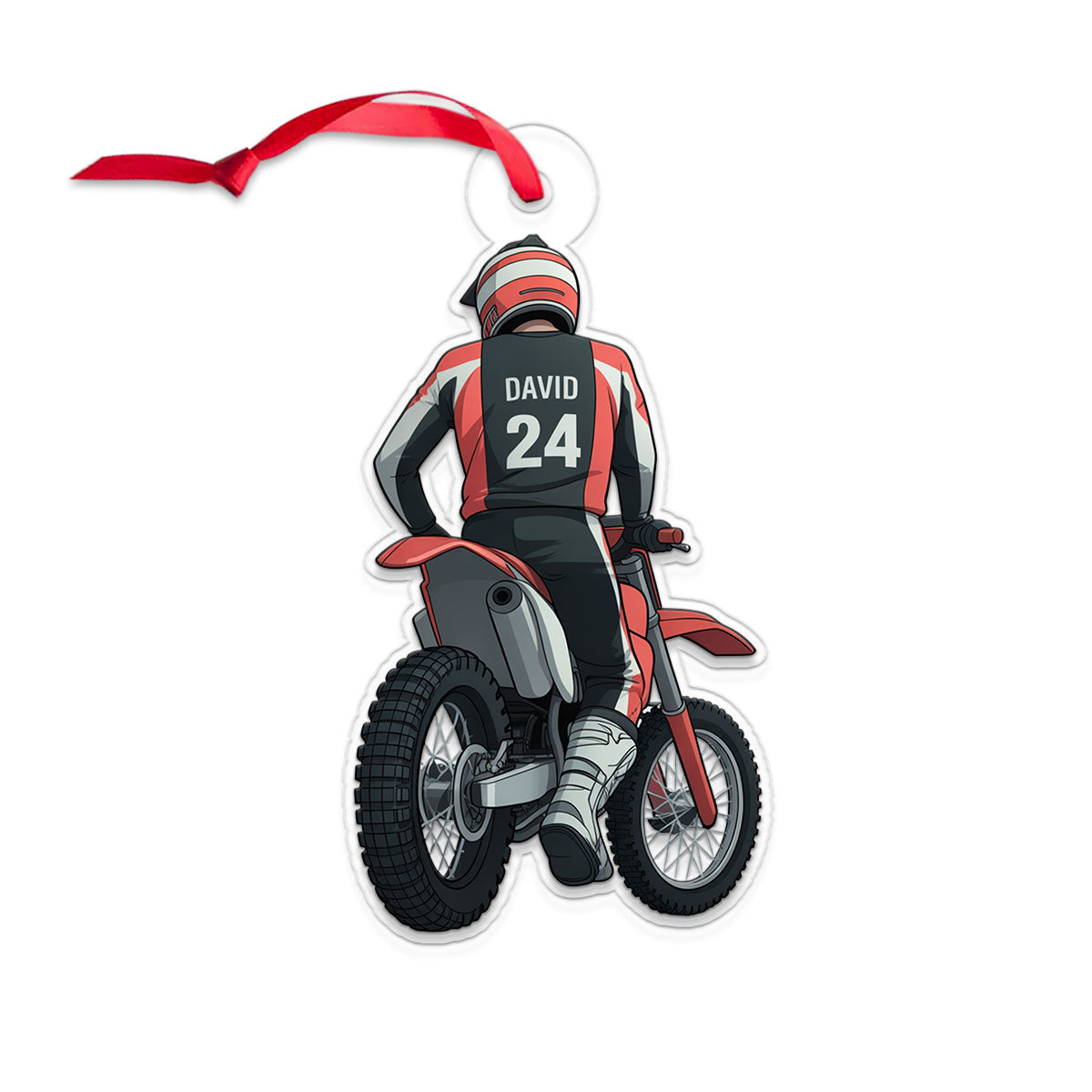 Custom Name  Biker Racer Acrylic Ornament Christmas Gift