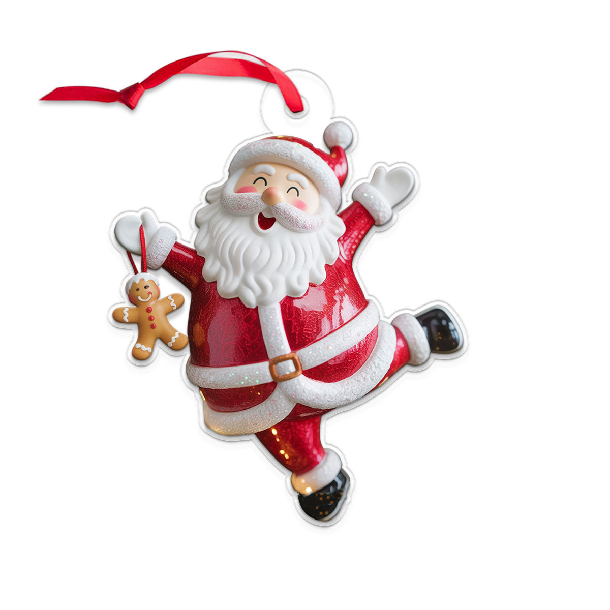 Personalized Santa Claus with Gingerbread Acrylic Ornament Christmas Gift