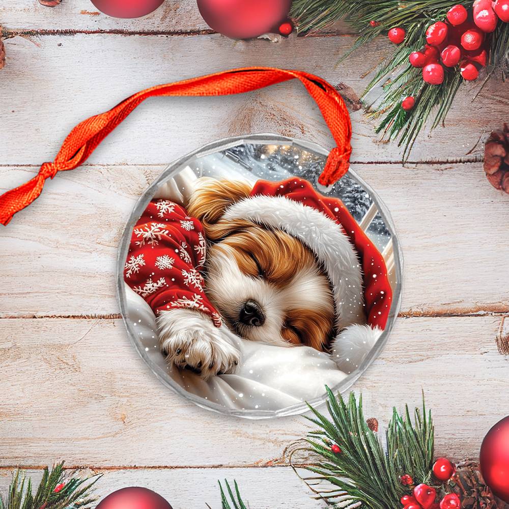 Shih Tzu Dog Sleeping In Bed Design 2