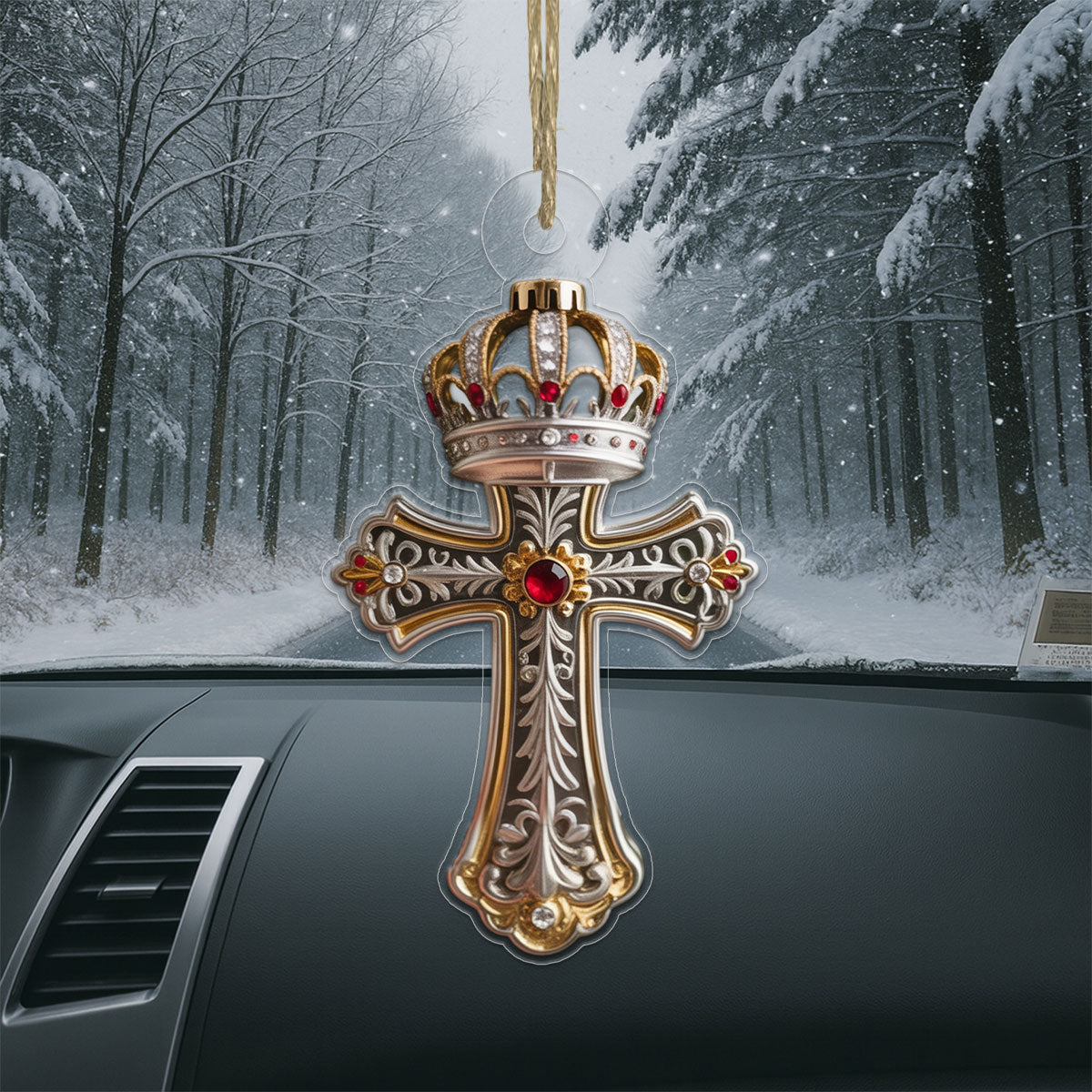 Cross And Crown 1 Acrylic Ornament Christmas Gift