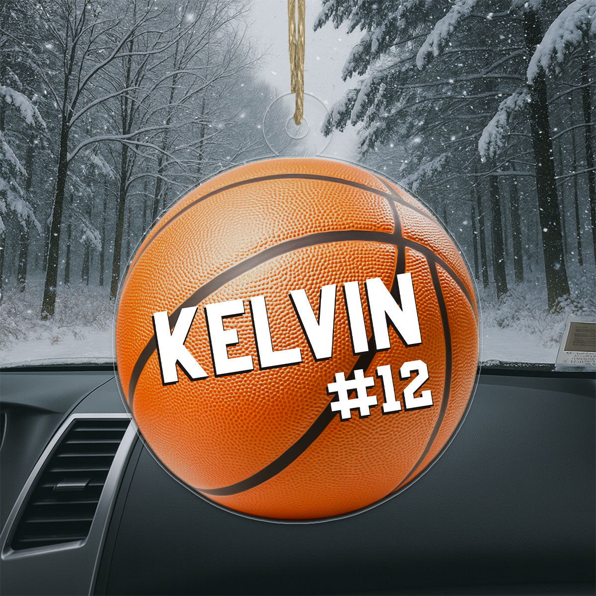Custom Name And Number Basketball Xmas Acrylic Ornament Christmas Gift