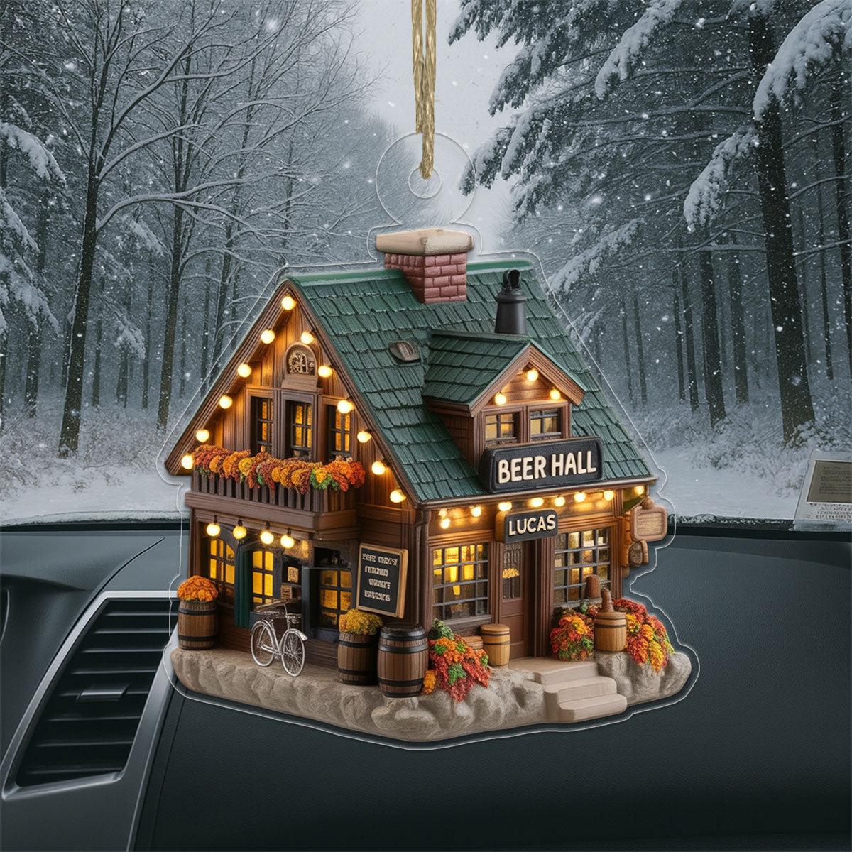 Custom Name Beer Hall Acrylic Ornament Christmas Gift