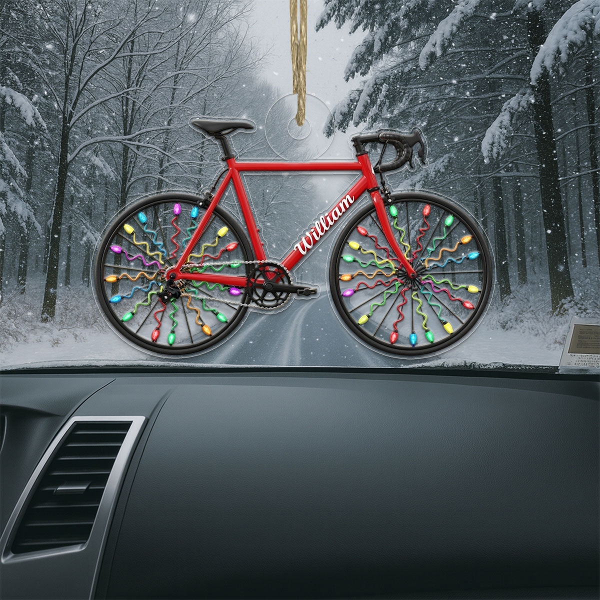 Custom Name Bicycle Xmas Acrylic Ornament Christmas Gift