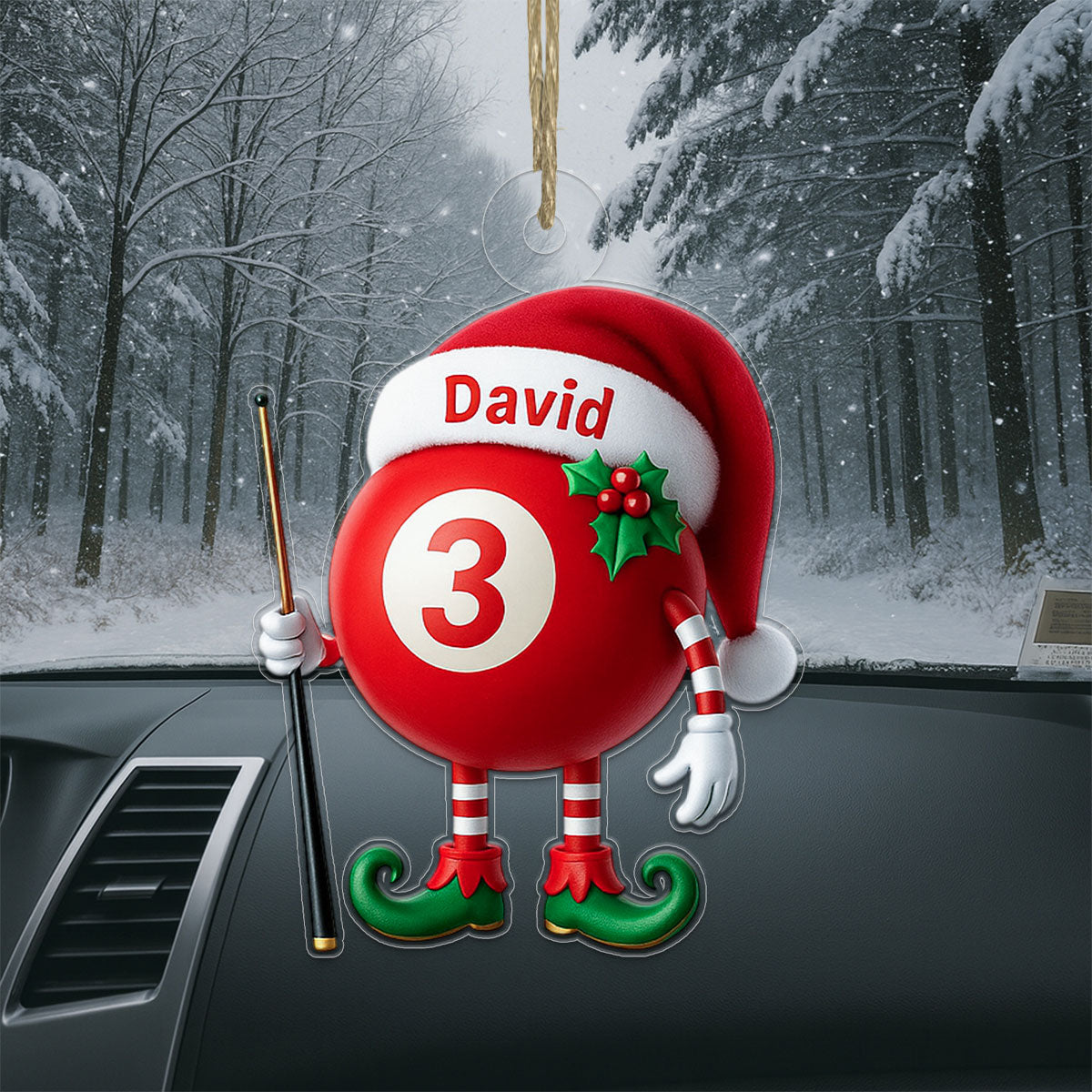 Custom Name Billiard Christmas