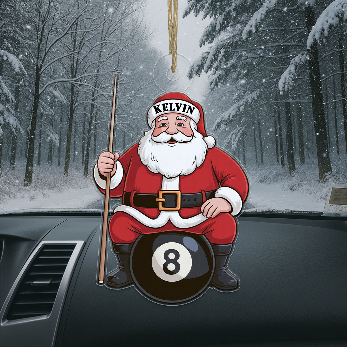 Custom Name Billiard Santa Claus