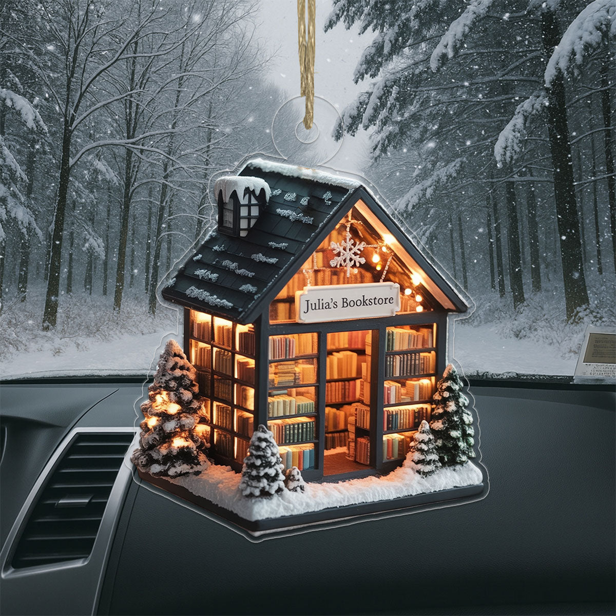 Custom Name Bookstore For Reader Acrylic Ornament Christmas Gift