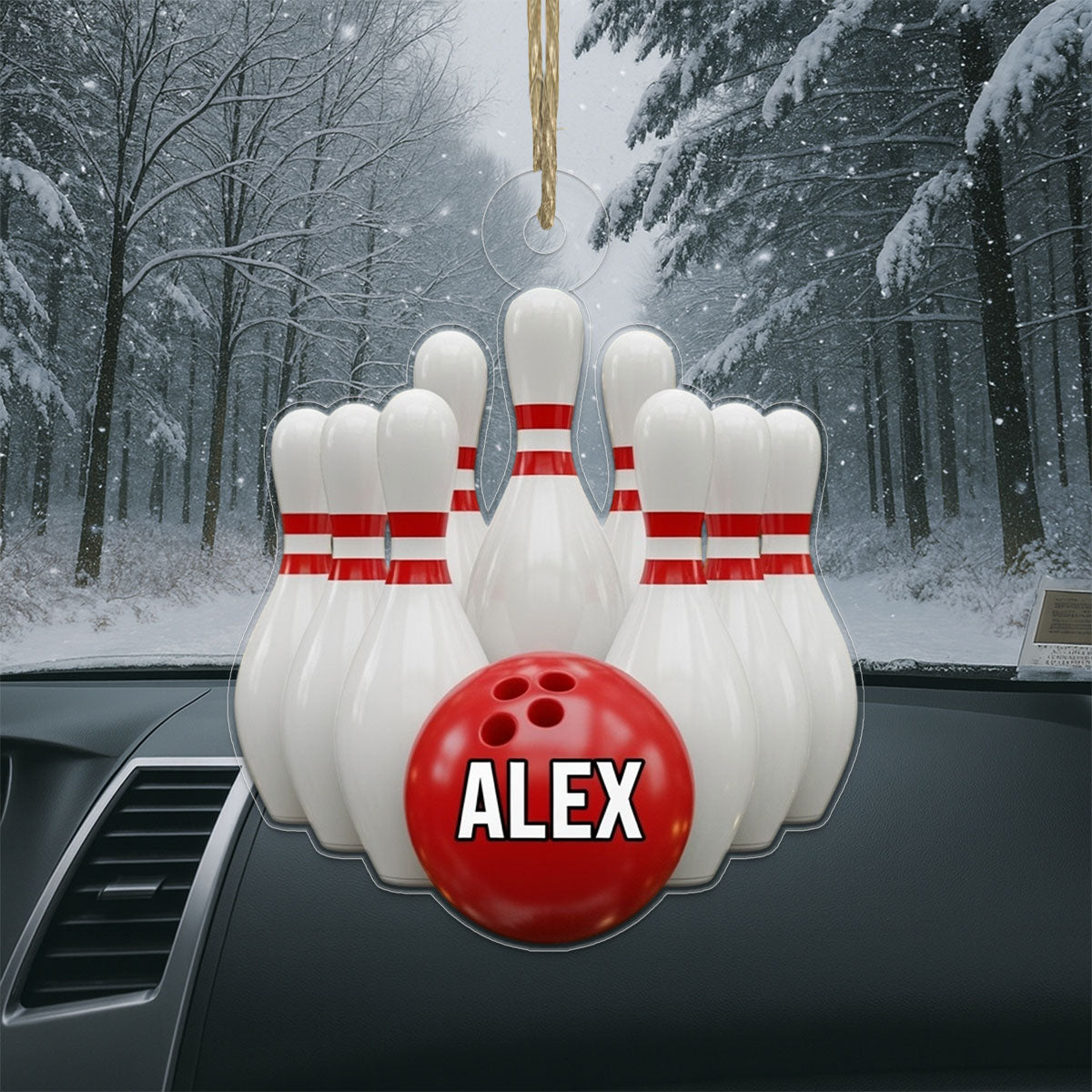 Custom Name Bowling Player copy Acrylic Ornament Christmas Gift