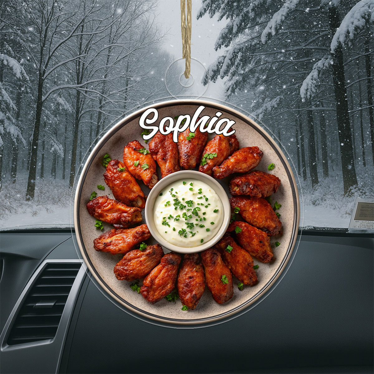 Custom Name Buffalo Chicken Wings Acrylic Ornament Christmas Gift