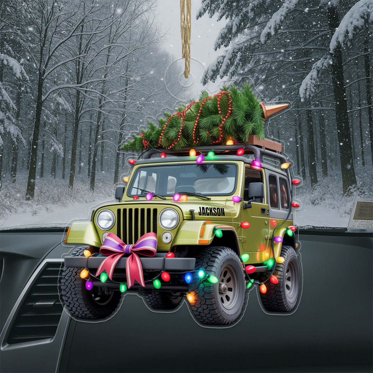 Custom Name Christmas Car Acrylic Ornament Christmas Gift