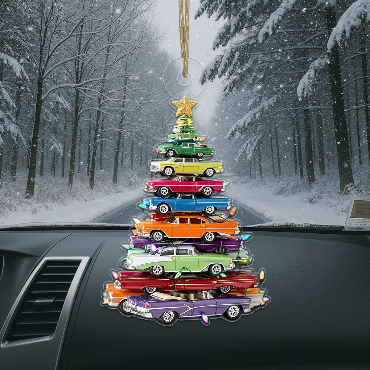 Custom Name Car Xmas Tree Acrylic Ornament Christmas Gift