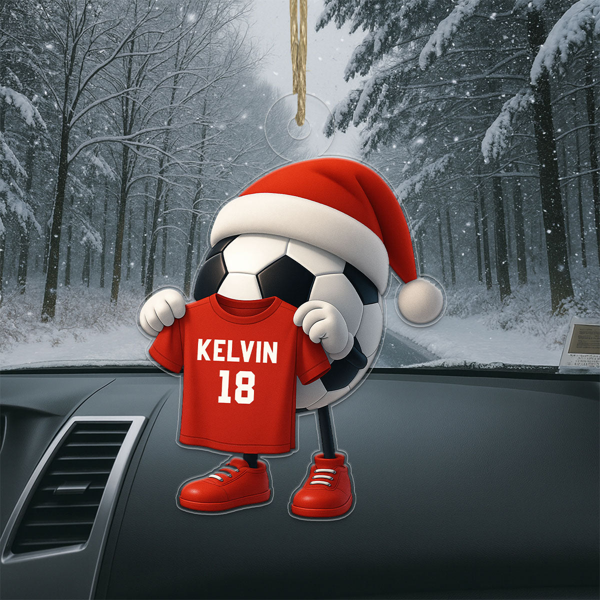 Custom Name Soccer Christmas Acrylic Ornament Christmas Gift