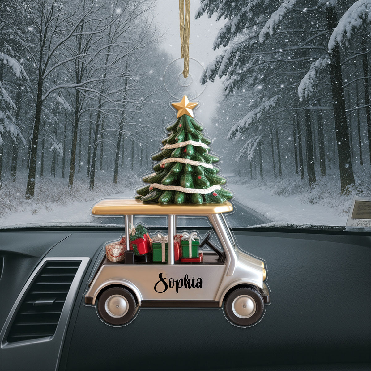 Custom Name Golf Cart For Sport Lover Acrylic Ornament Christmas Gift