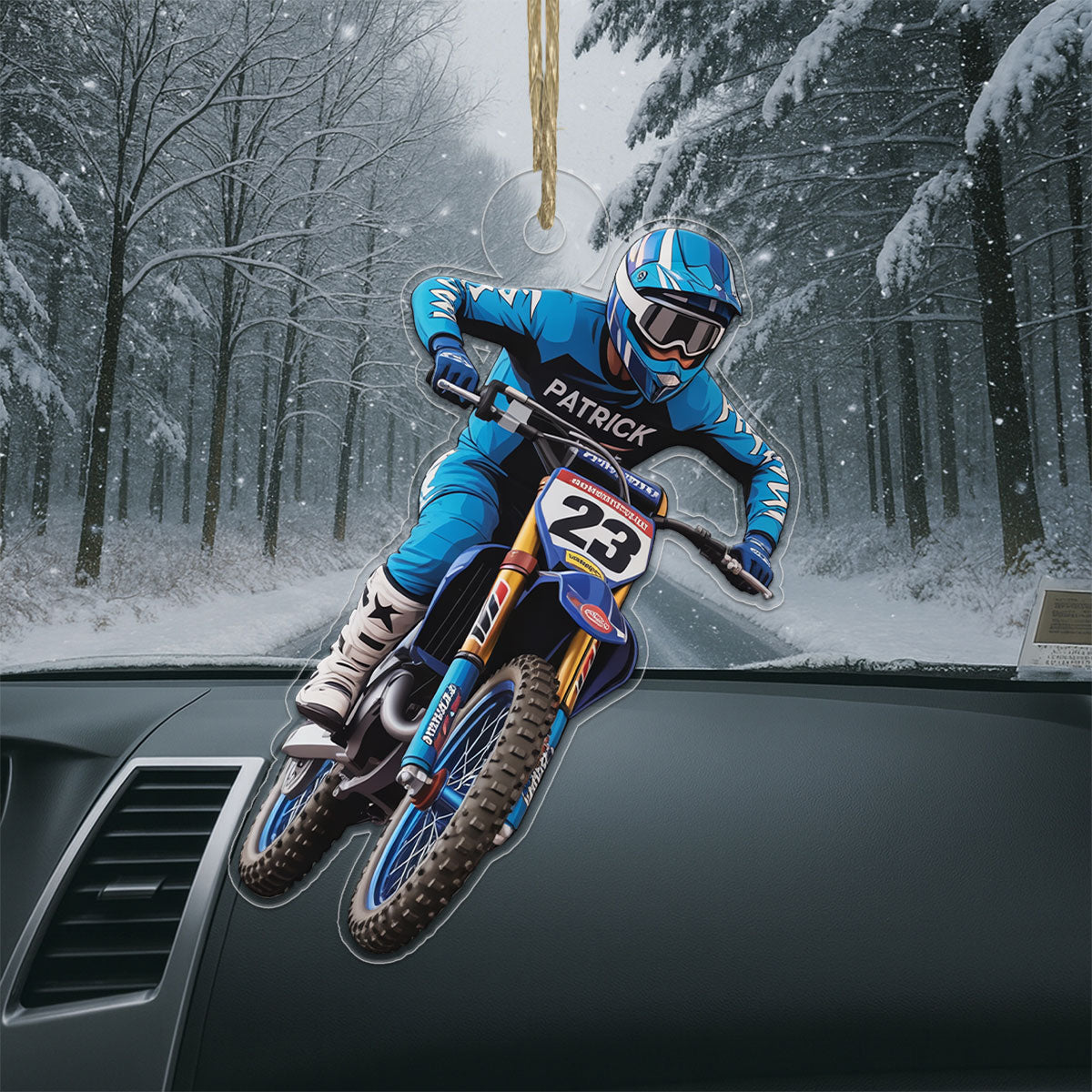 Custom Name Motocross Dirt Bike Christmas Ornament 2 Acrylic Ornament Christmas Gift