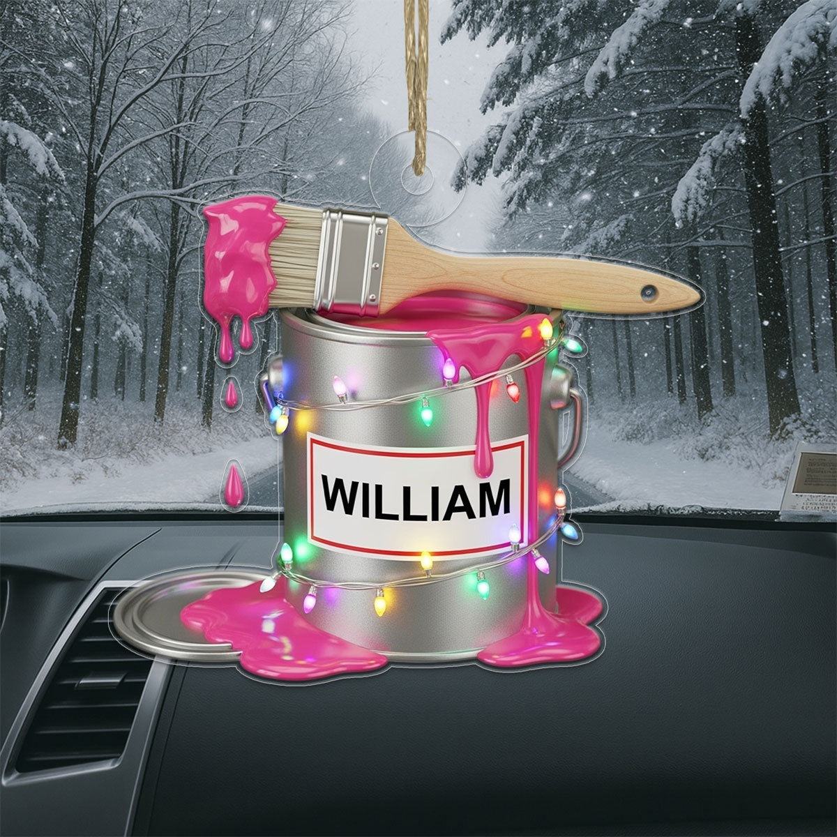 Custom Name Paint Bucket for Painters Acrylic Ornament Christmas Gift