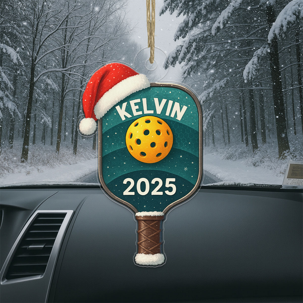 Custom Name Pickleball Racket Acrylic Ornament Christmas Gift