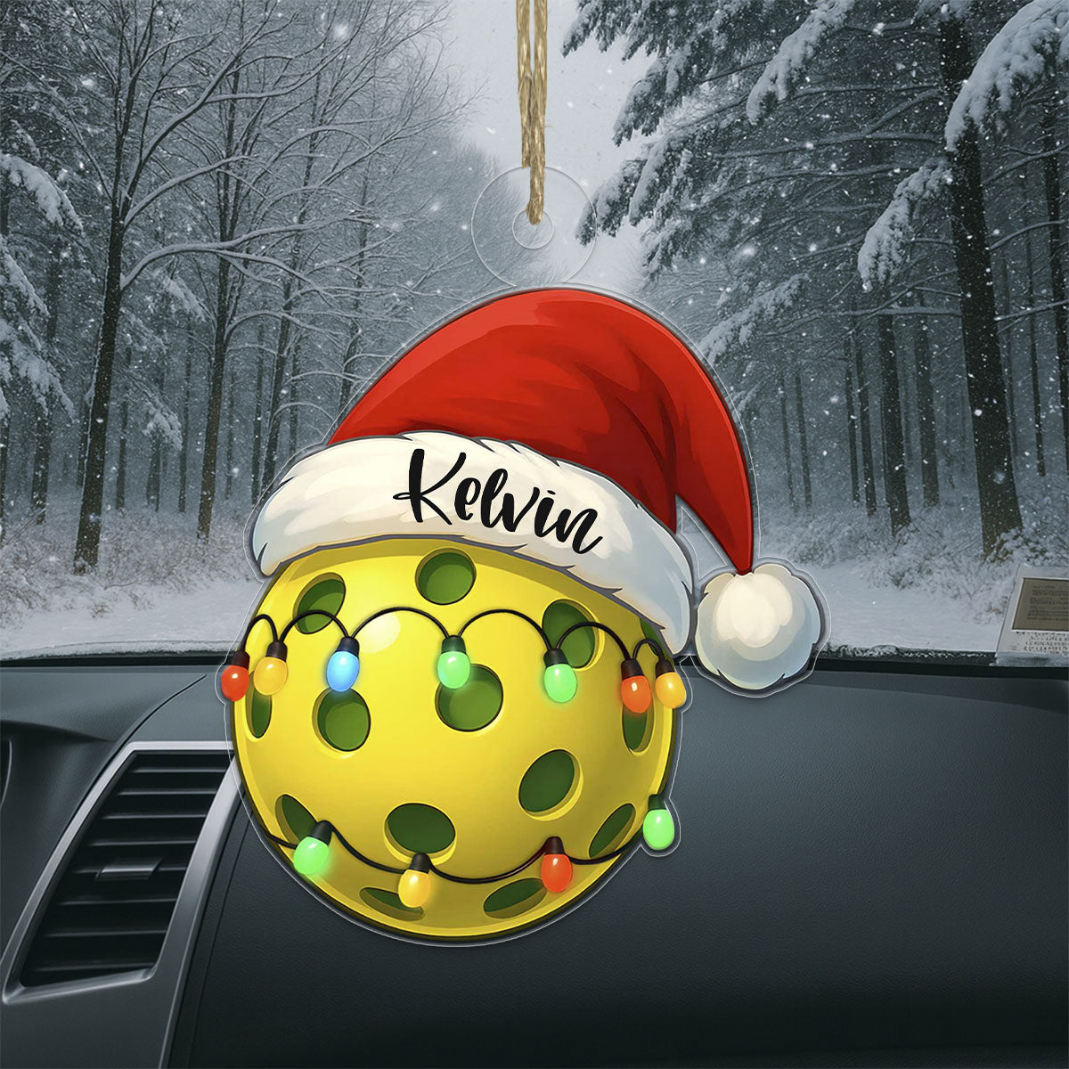 Custom Name Pickleball Santa Acrylic Ornament Christmas Gift