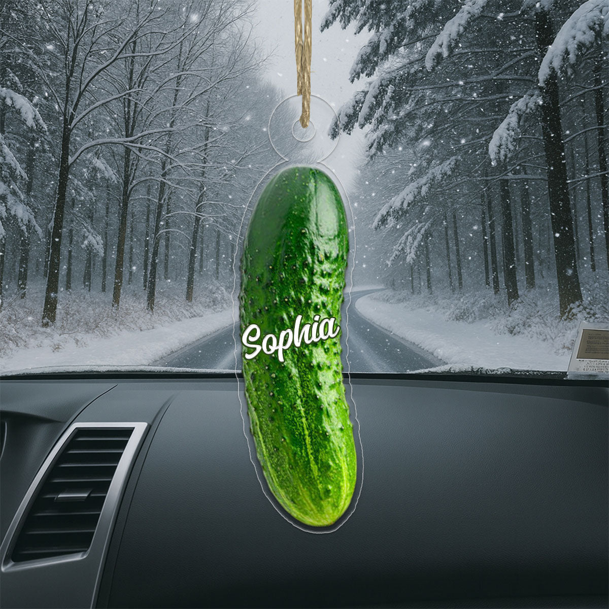 Custom Name Cucumber Xmas Acrylic Ornament Christmas Gift