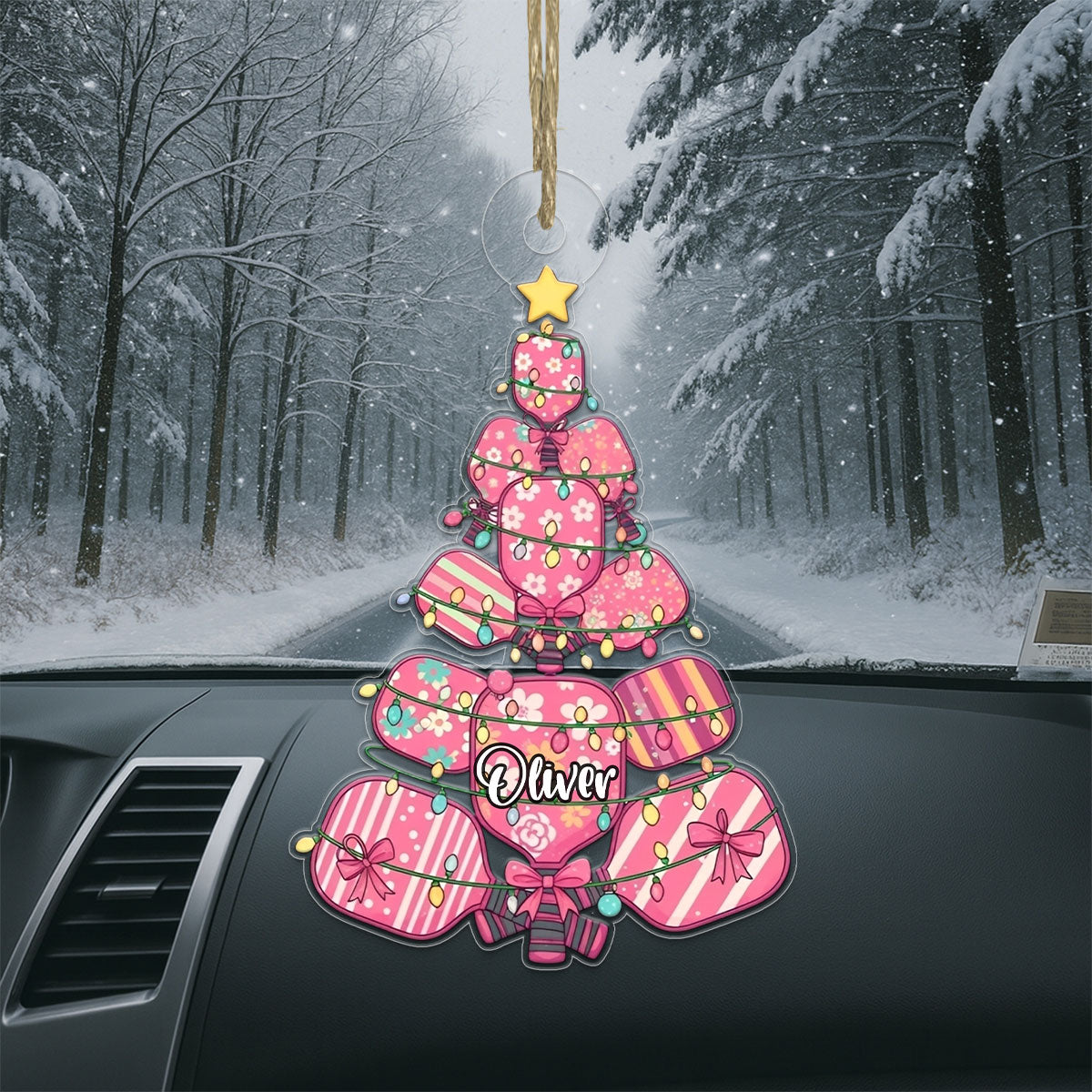 Custom Name Pickleball Xmas Girl Acrylic Ornament Christmas Gift