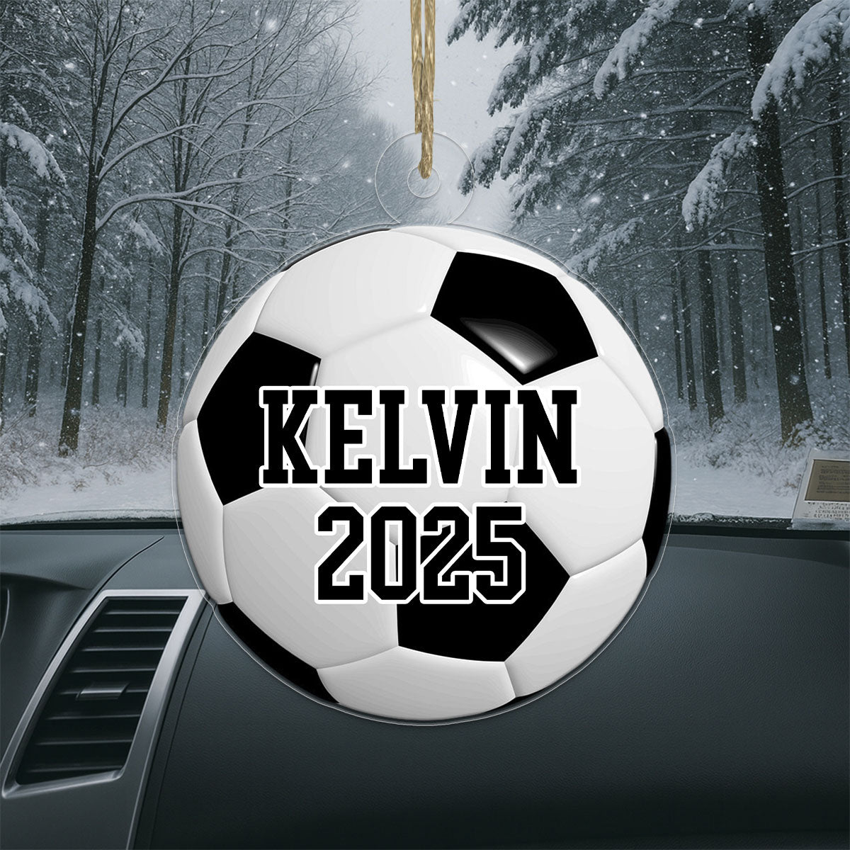 Custom Name Soccer Ball Sport Lover Acrylic Ornament Christmas Gift
