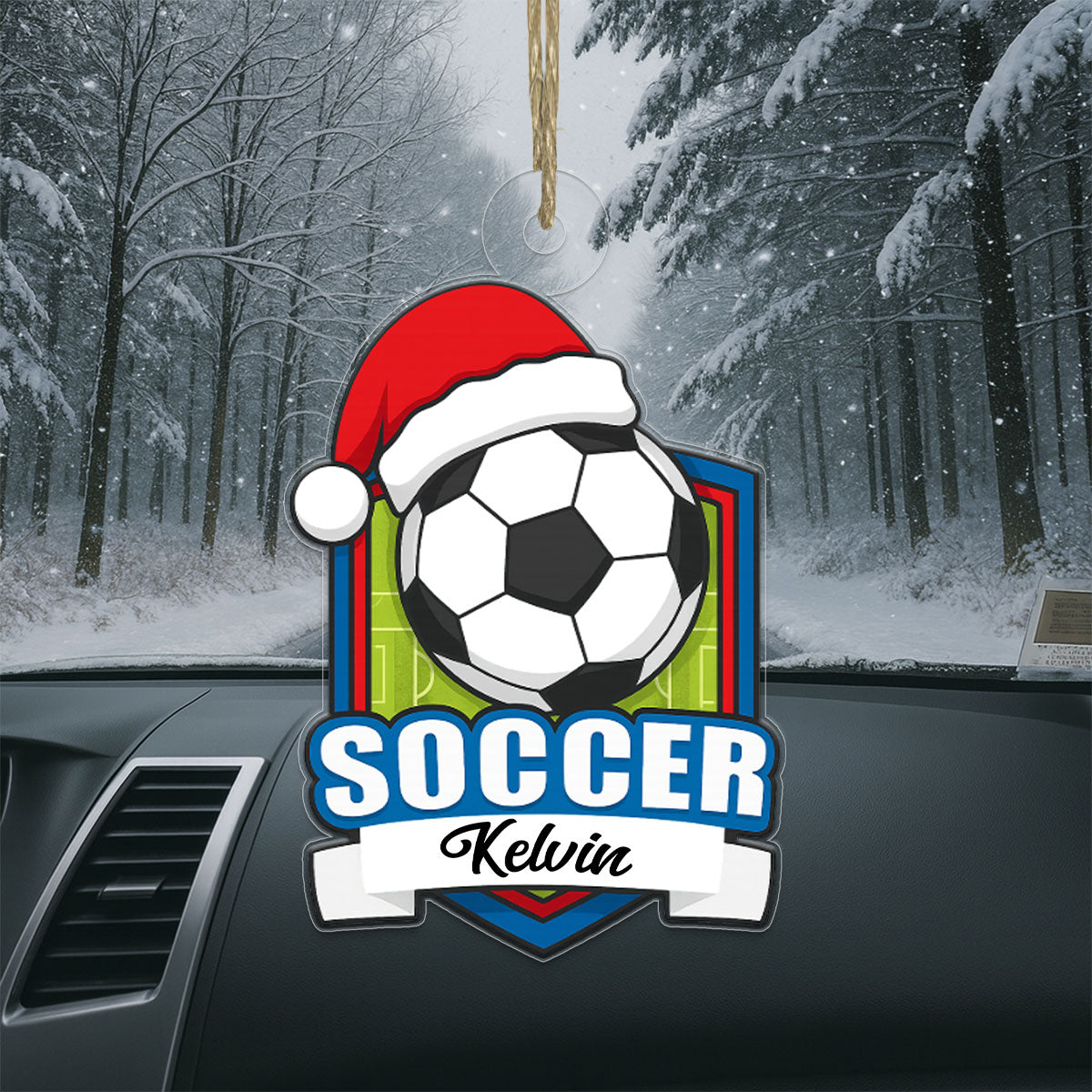 Custom Name Soccer Player Xmas Acrylic Ornament Christmas Gift