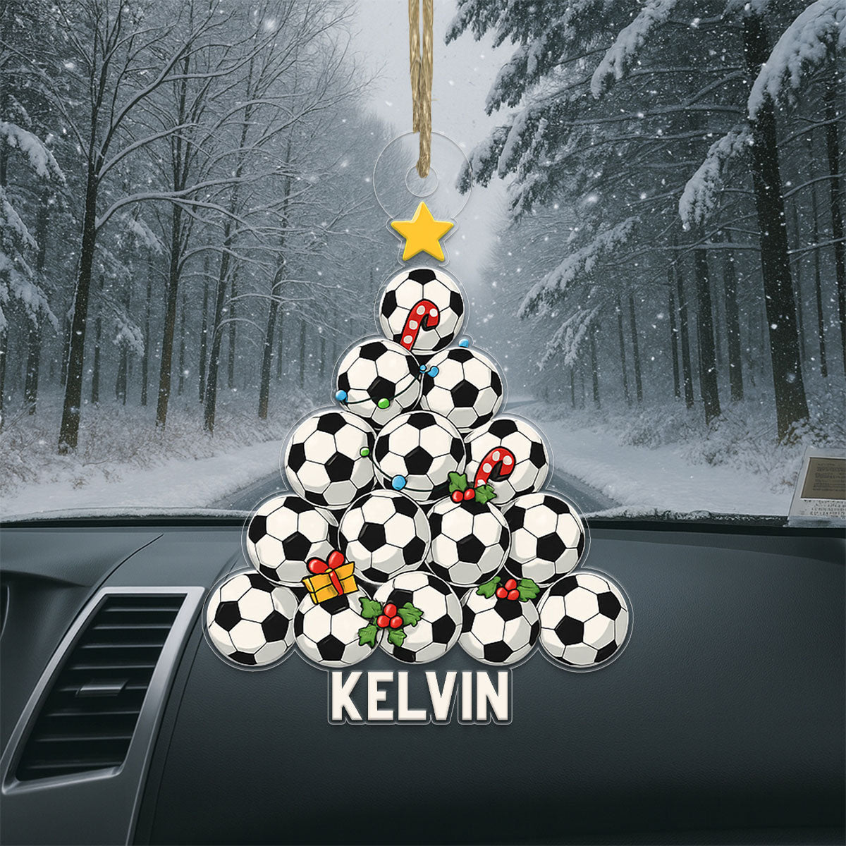 Custom Name Soccer Sport Lover Acrylic Ornament Christmas Gift