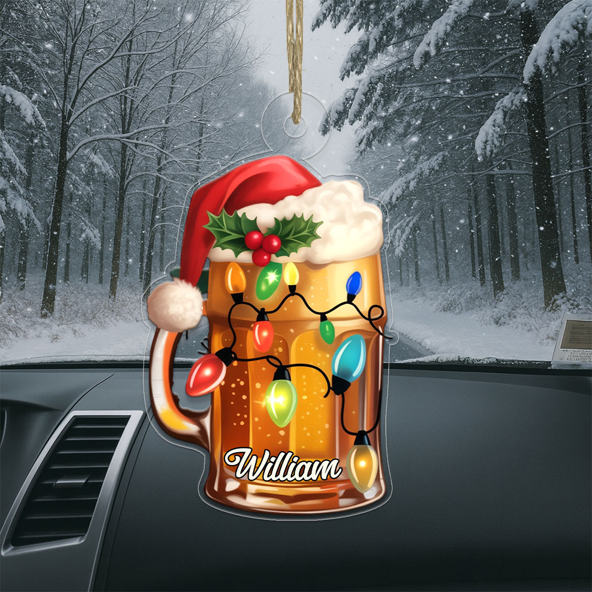 Custom Name Xmas Beer Acrylic Ornament Christmas Gift