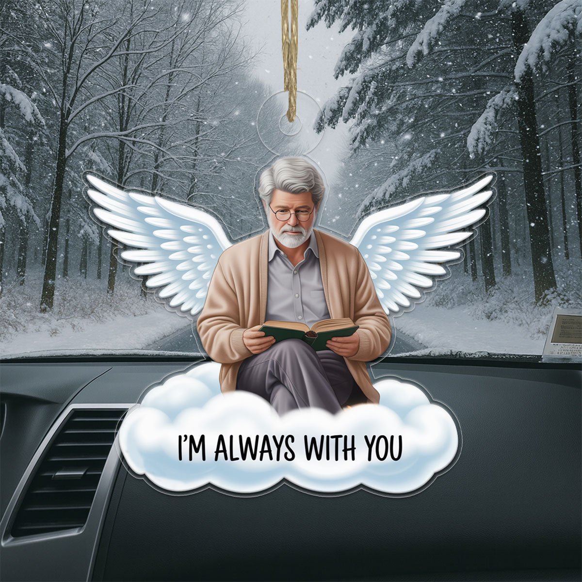 Custom Photo Angel On The Cloud Memorial Acrylic Ornament Christmas Gift