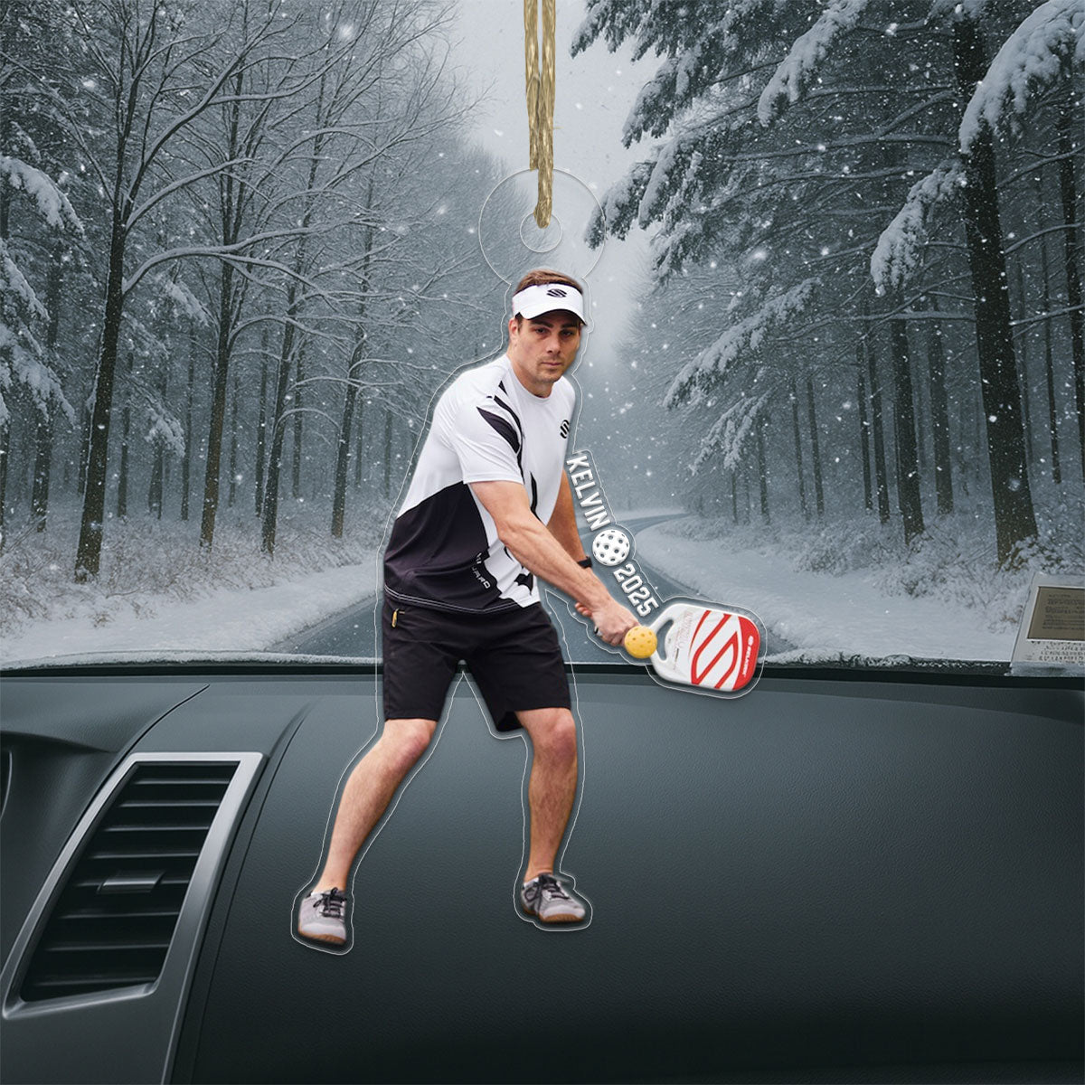 Custom Photo Pickleball Player Acrylic Ornament Christmas Gift