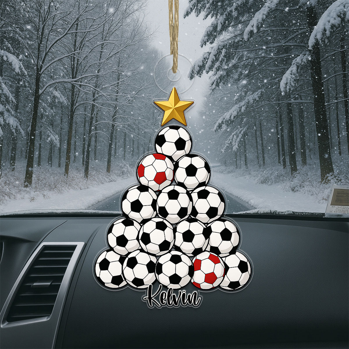Custom Name Soccer Christmas Acrylic Ornament Christmas Gift