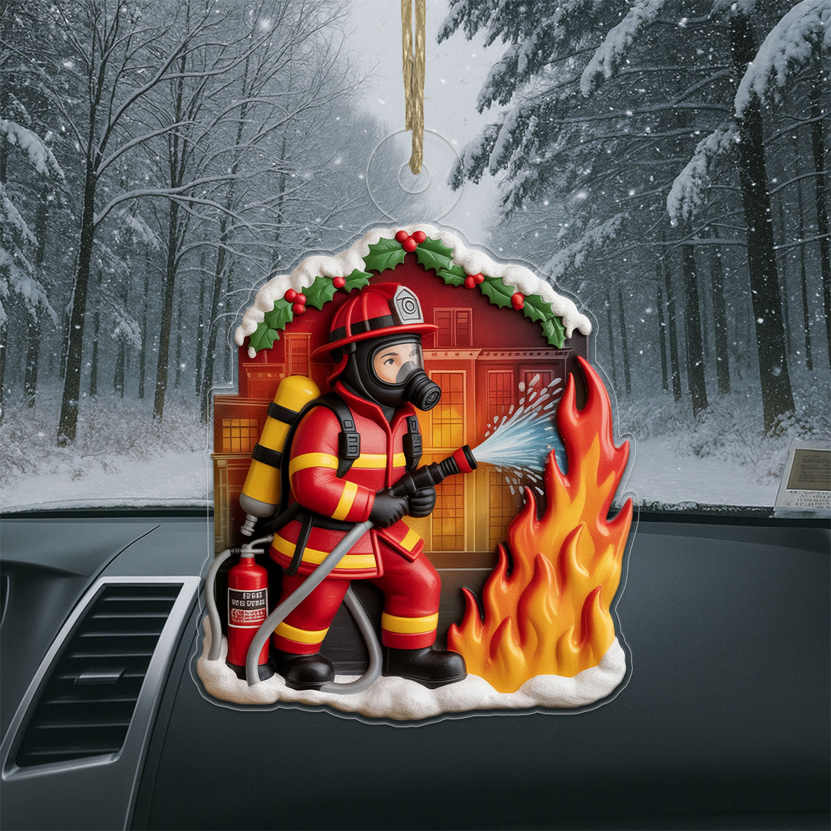 Firefighter Christmas Ornament2 copy Acrylic Ornament Christmas Gift