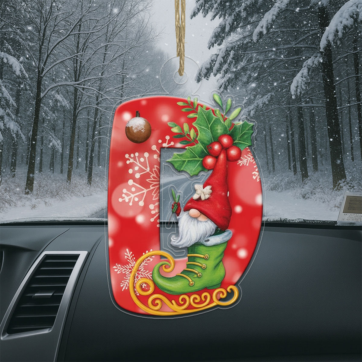 Letter D Xmas Tree Acrylic Ornament Christmas Gift