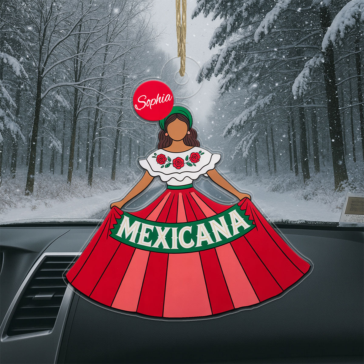 Custom Name Mexicana Acrylic Ornament Christmas Gift
