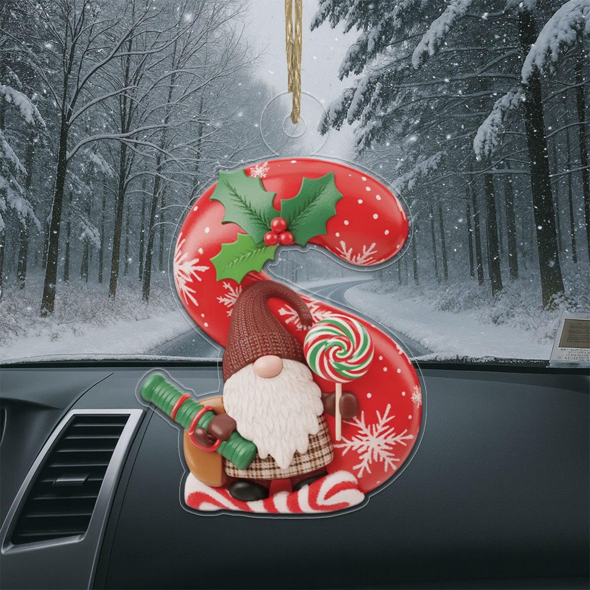 Ornament Christmas Initial Letter S Acrylic copy Acrylic Ornament Christmas Gift
