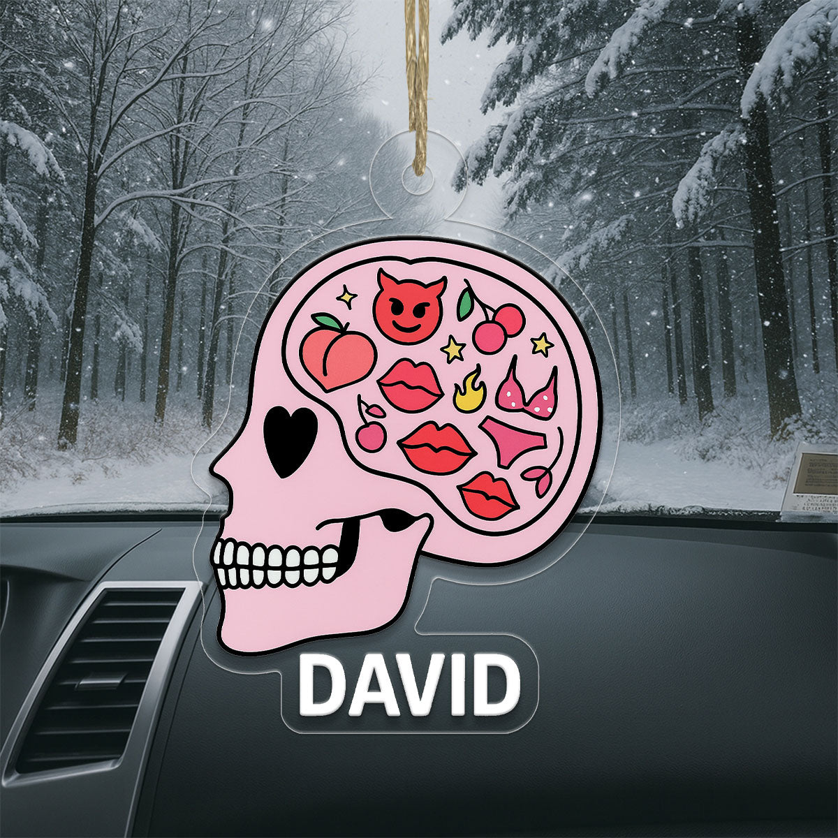 Personalized Funny Adult Brain Acrylic Ornament, Custom Naughty Christmas Ornament, Gag Gift for Friend, Unique Decoration