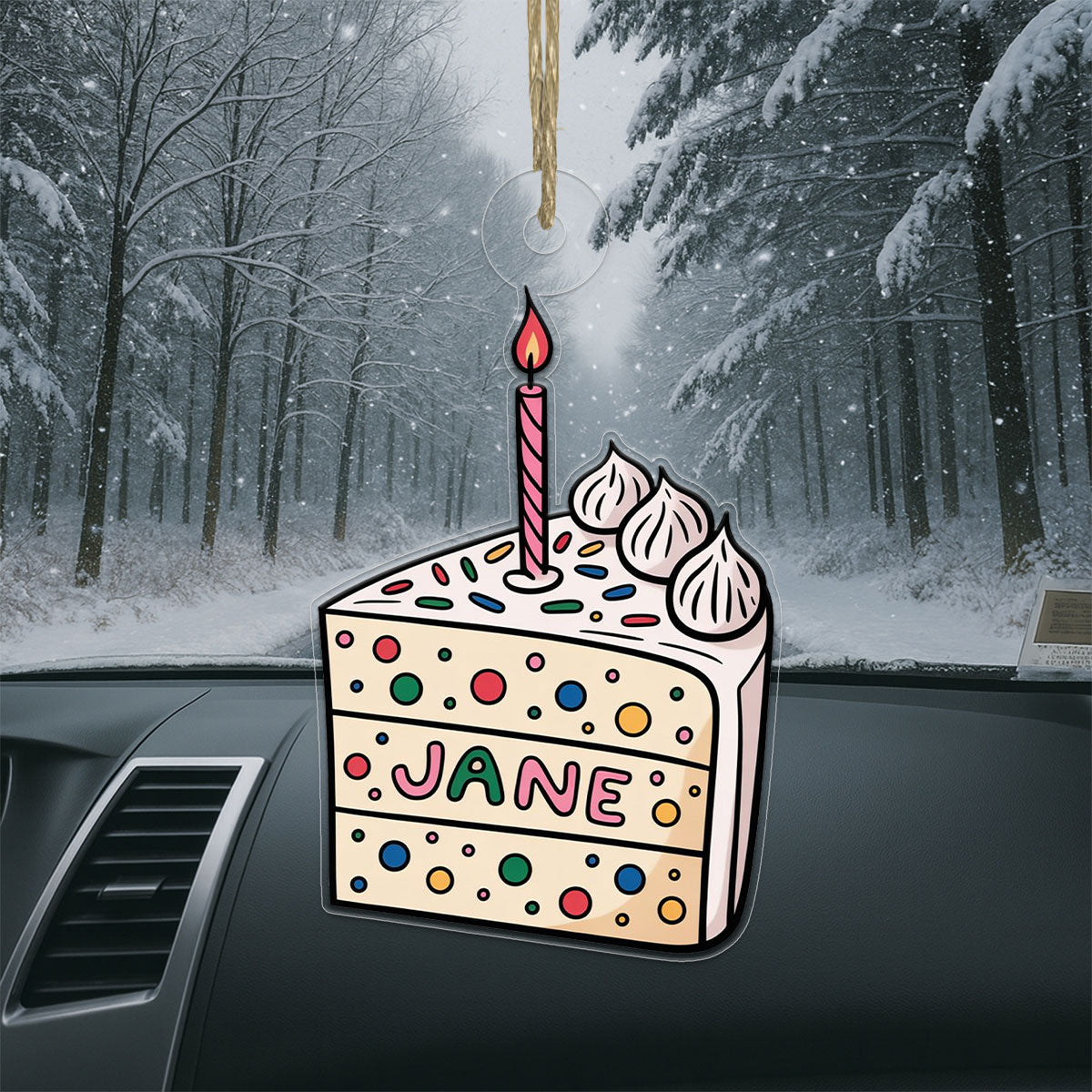 Personalized Birthday Cake Ornament, Custom Celebration Christmas Ornament, Birthday Party Gift, Holiday Keepsake Decoration