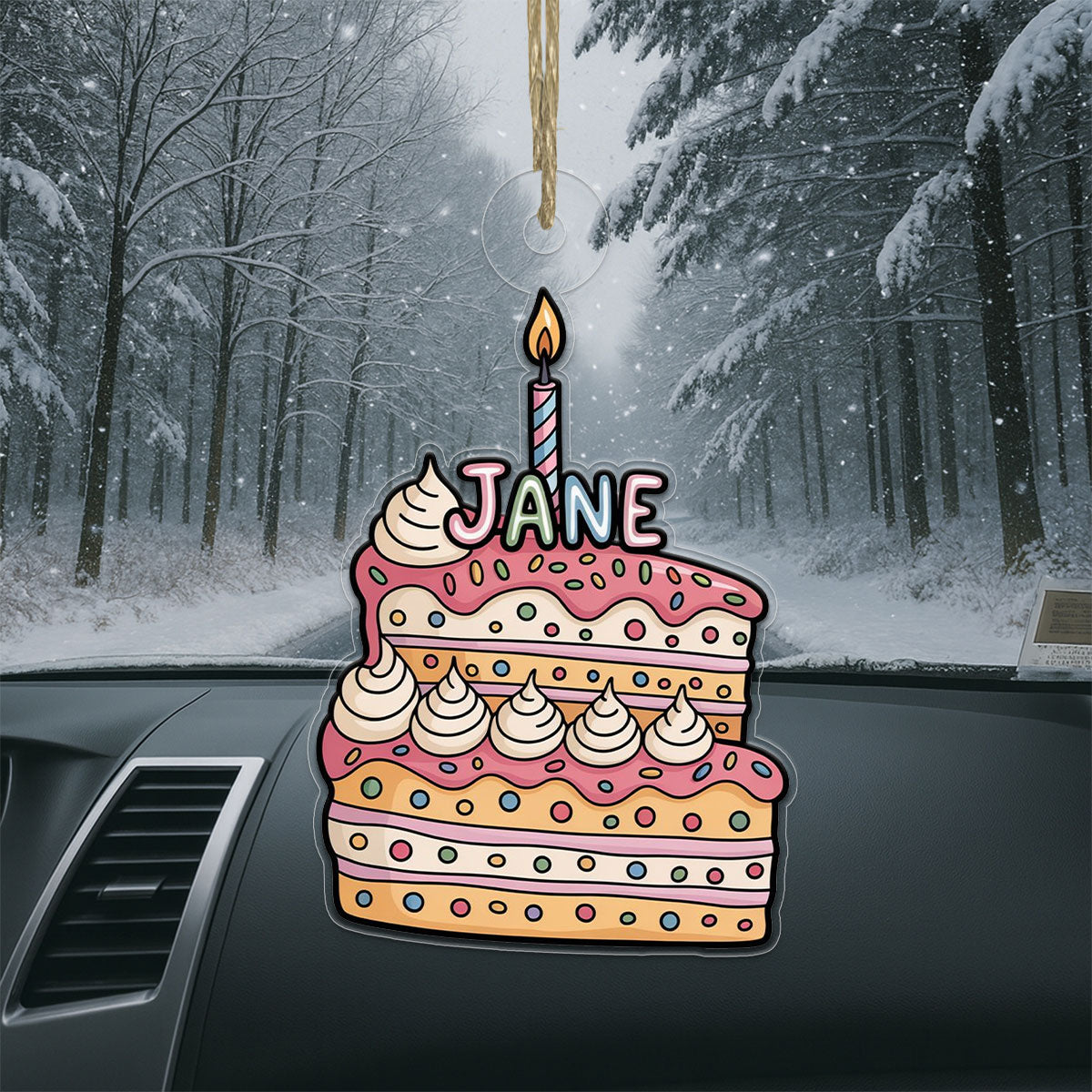 Custom Birthday Cake Ornament, Personalized Funny Christmas Ornament, Party Lover Holiday Gift, Quirky Keepsake Decoration, Xmas Ornament
