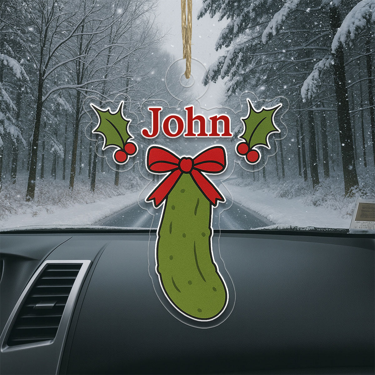 Custom Pickle Christmas Ornament, Personalized Funny Holiday Ornament, Christmas Pickle Gift, Unique Gag Decoration, Holiday Keepsake
