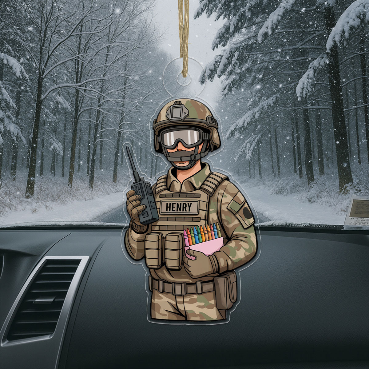 Custom Name Veterans For Military Acrylic Ornament Christmas Gift