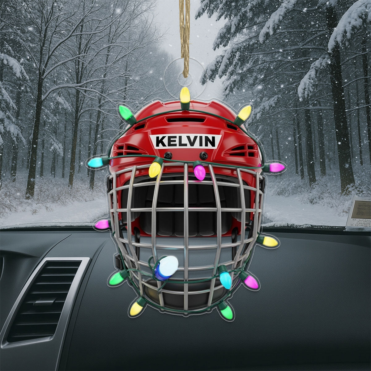 Personalized Ice Hockey Helmet Acrylic Ornament Christmas Gift