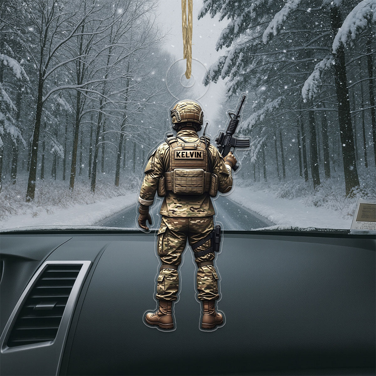 Personalized Military Uniform Army Acrylic Ornament Christmas Gift